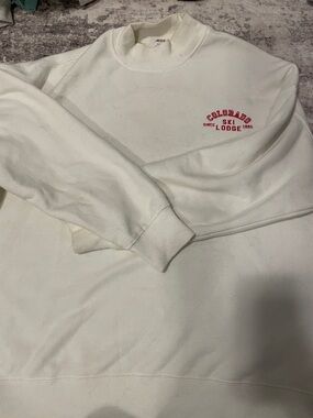 Ardene White Ribbed Crewneck Sweatshirt